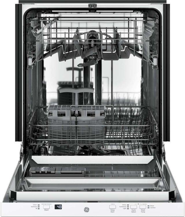 GE® 24" White on White Built-In Dishwasher-2