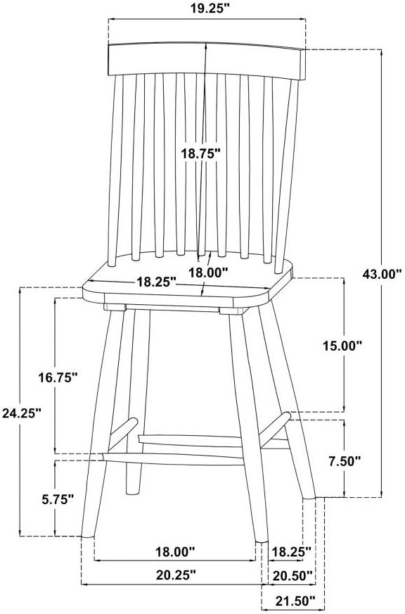 Coaster® Andrews 2-Piece Light Ash Counter Height Dining Side Chair Set-2