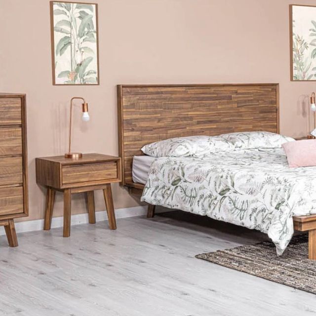 LH Home Gia Warm Pecan 1-Drawer Nightstand -2