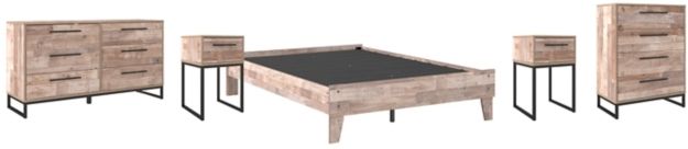 Signature Design by Ashley® Neilsville 5-Piece Whitewash Full Platform Bed Set-0