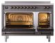 Ilve® Nostalgie II Noblesse 48'' Graphite Matte Pro Style Induction Range with Burnished Trim-2