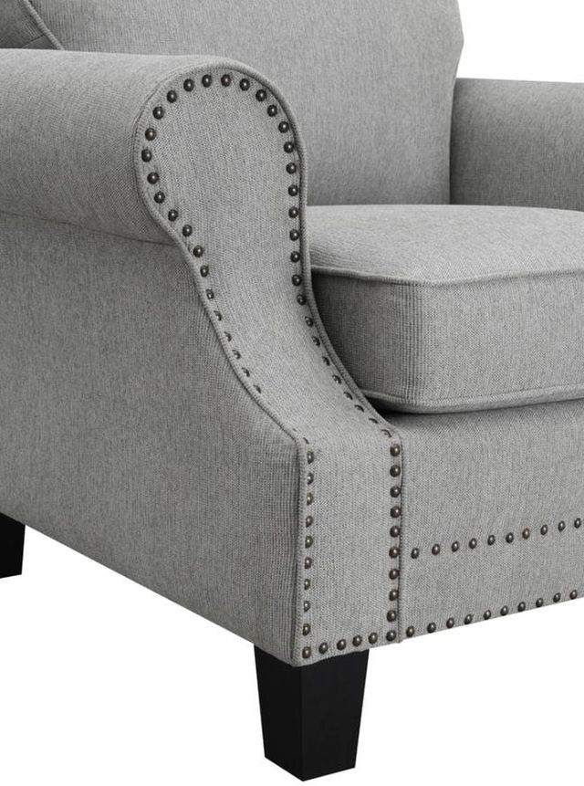 Coaster® Sheldon Grey Upholstered Chair with Rolled Arms-4