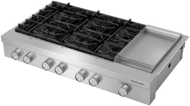 KitchenAid® 48" Stainless Steel Commercial-Style Gas Rangetop with Griddle-3