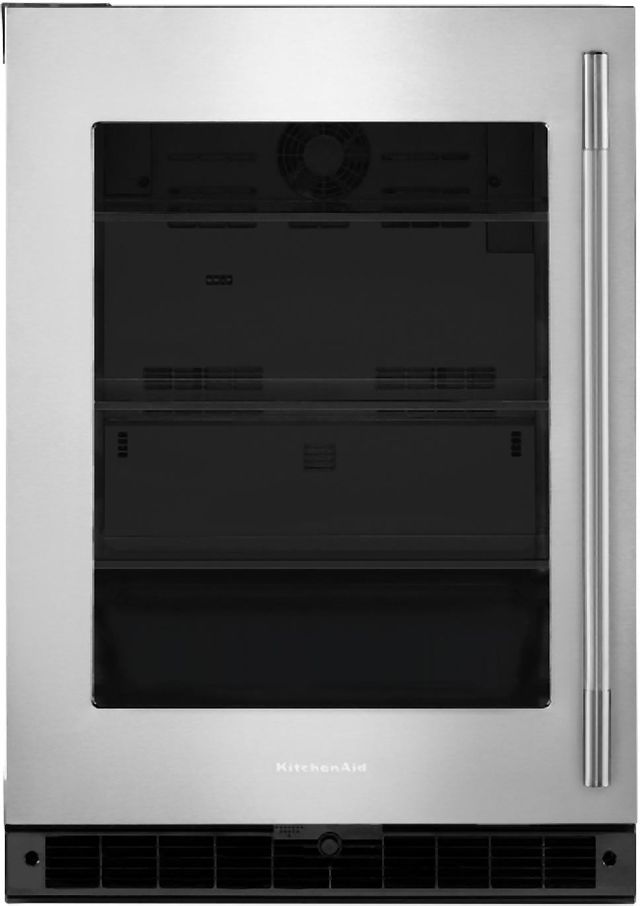 Kitchenaid® 24" 5.2 Cu Ft. Stainless Steel Under the Counter Refrigerator With Glass Door-0