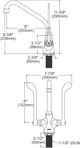 Elkay Chrome Single Hole Concealed Deck Faucet with 8" High Arc Spout and 6" Wristblade Handles-1