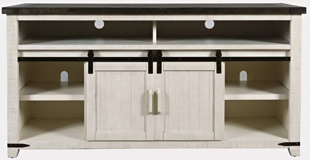 Jofran Inc. Madison County Vintage White Electric Fireplace Media Console-3