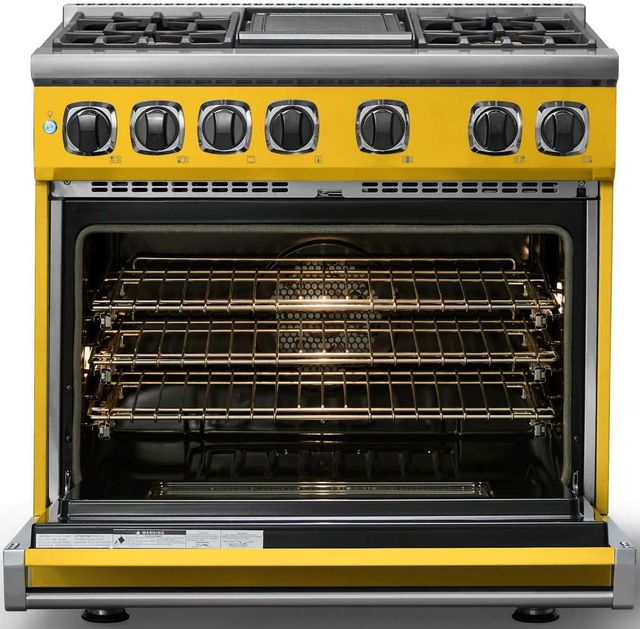 Viking® 7 Series 36" Daffodil Pro Style Dual Fuel Range with Griddle-1
