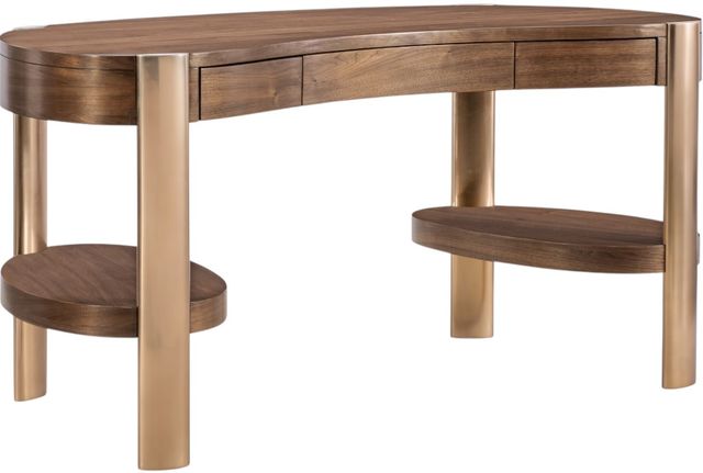 Hooker® Furniture Eleana Light Caramel Writing Desk with Sunlit Bronze Base-0