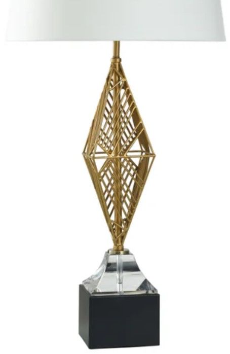 StyleCraft Black/Gold Veil/White Table Lamp-2