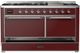Ilve® Majestic III 60" Burgundy Pro Style Dual Fuel Natural Gas Range with Solid Door and Chrome Trim-1