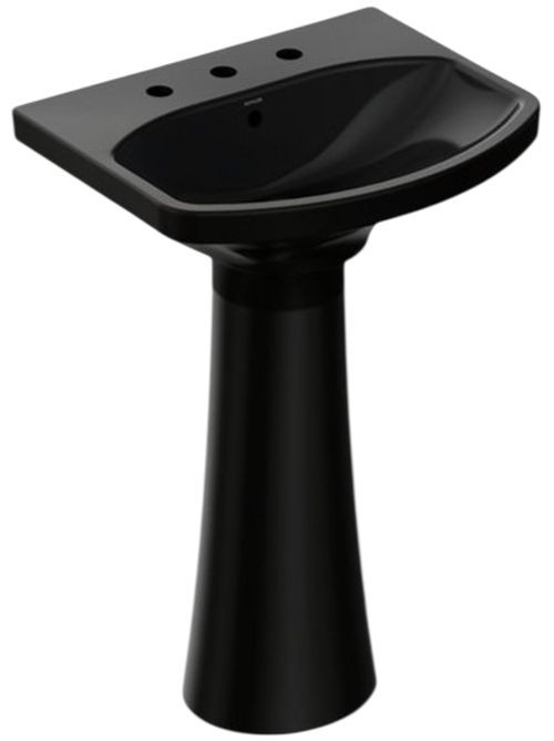 Kohler Cimarron® Black 22.75" Widespread Rectangular Pedestal Bathroom Sink-0