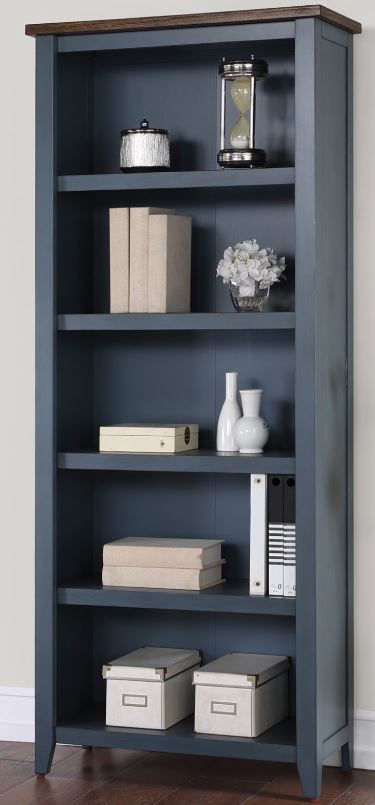 Martin Furniture Fairmont Dusty Blue Open Bookcase-1