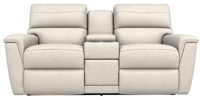La-Z-Boy® Ava Ivory Power Reclining Loveseat with Console, Headrest, and Lumbar-1