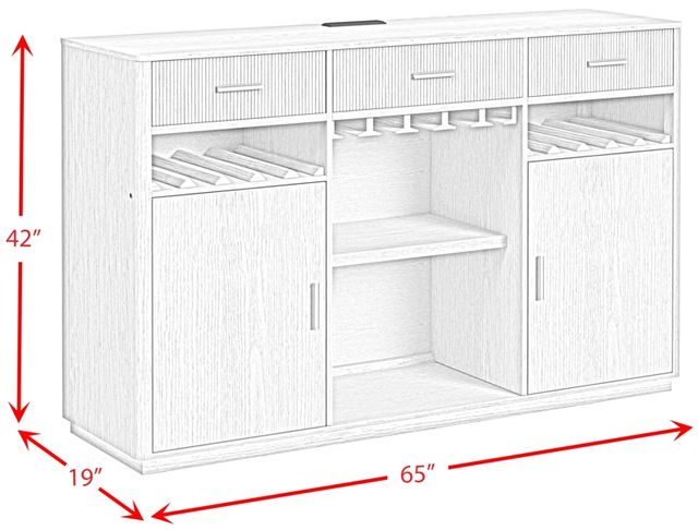 Elements International Cambrie Natural/Off-White Buffet-2