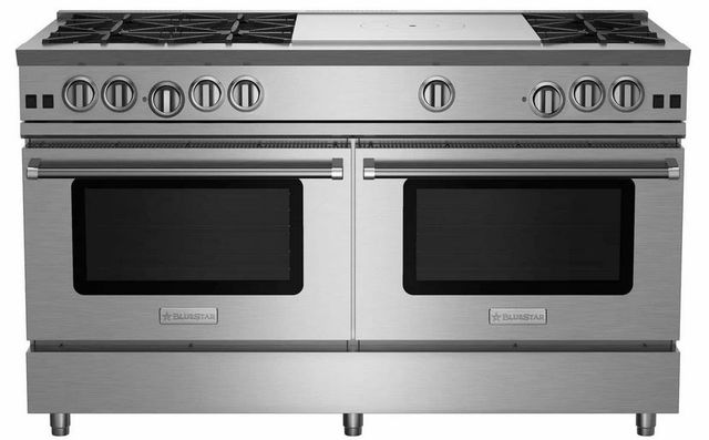 BlueStar® RNB Series 60" Stainless Steel Pro Style Natural Gas Range-0