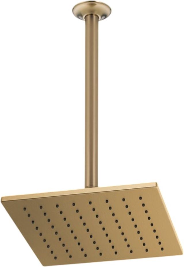 Brizo Essential™ Brilliance® Luxe Gold® 12" Linear Square Single-Function Raincan Shower Head-2