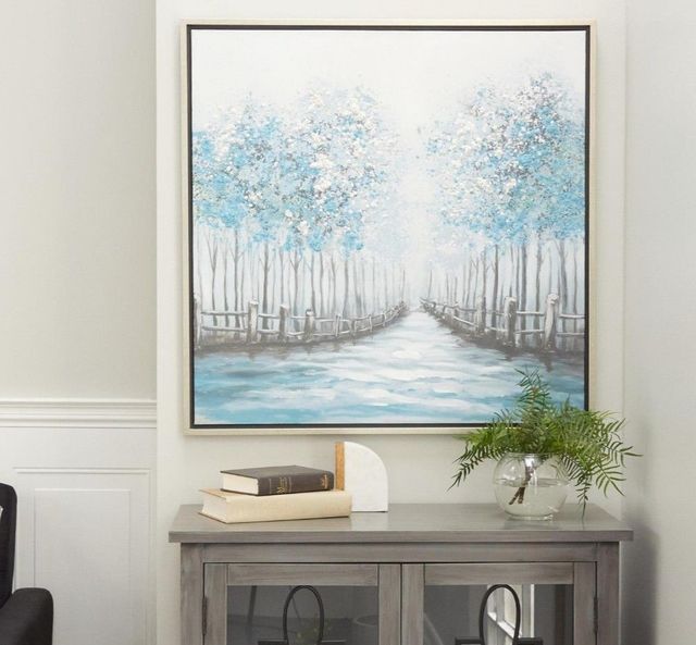 Deco Marche Blue 32" Canvas Tree Wall Art-4