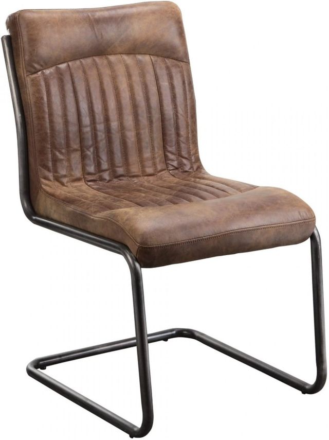 Moe's Home Collection Ansel 2-Piece Brown Leather Dining Chair Set-3