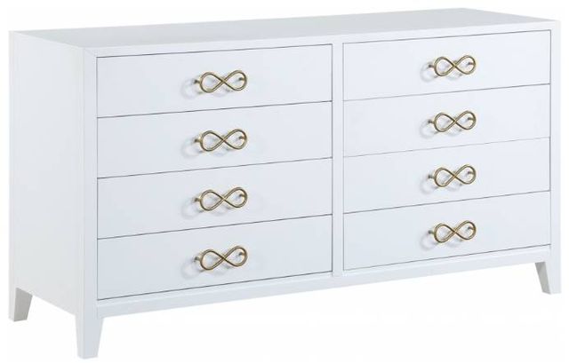 Meridian Furniture Bowtie Gold/White Dresser-0