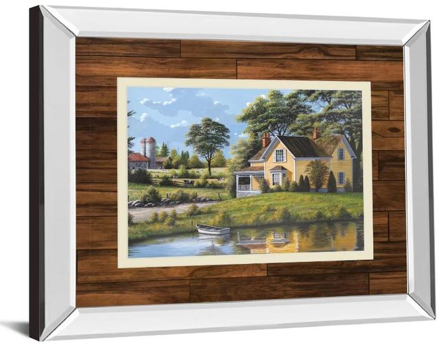 Classy Art Yellow House by Saunders Mirror Framed Wall Art-1