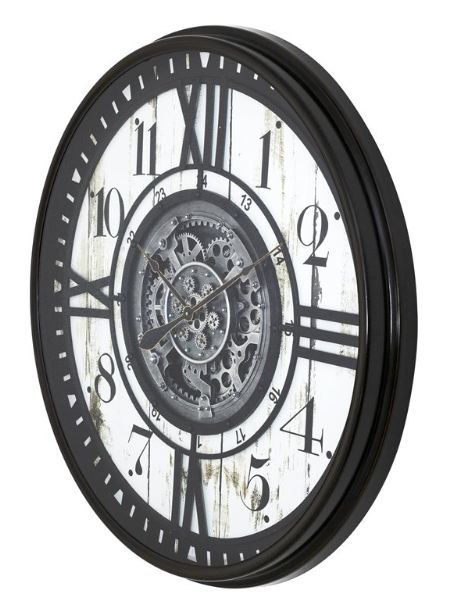 YHD Black/White Modern Farmhouse Gear Clock-2