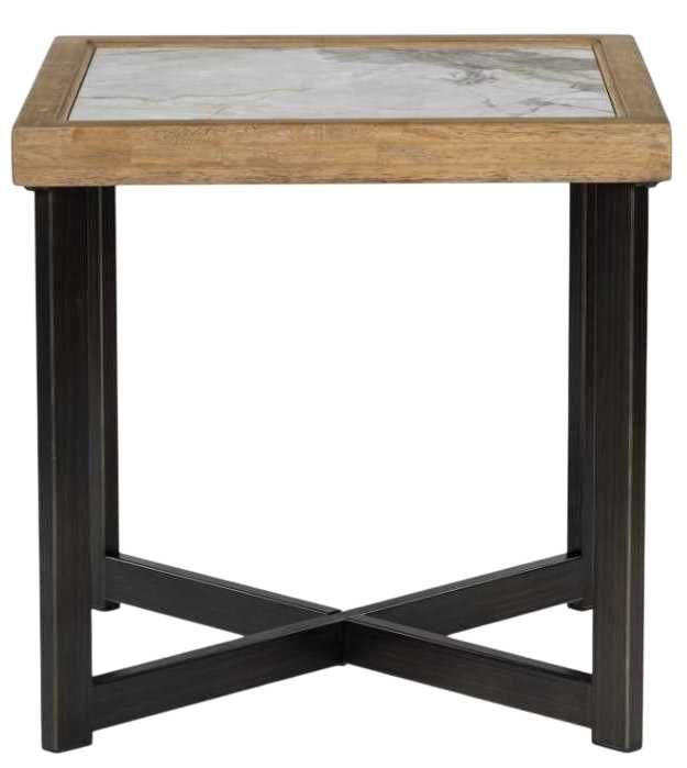 Signature Design by Ashley® Montia Stone Top End Table with Black Base-1