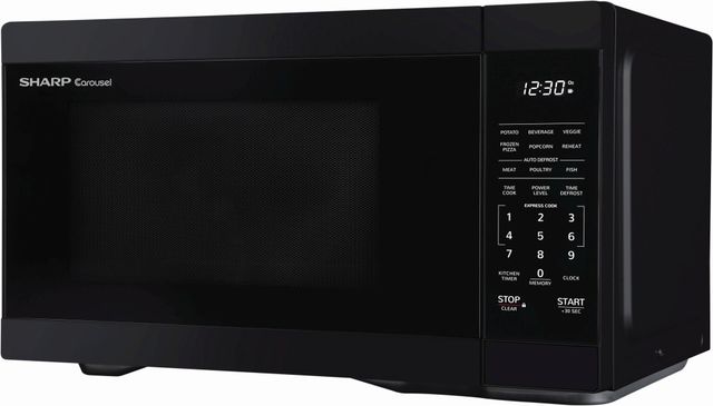 Sharp® Carousel® 1.1 Cu. Ft. Black Countertop Microwave-3