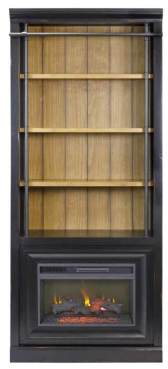 Martin Furniture Toulouse Aged Ebony Fireplace Bookcase-1