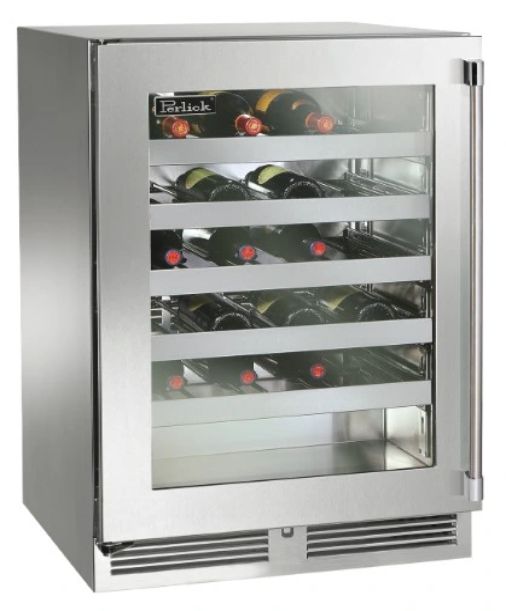 Perlick® Marine & Coastal Series 24" 5.2 Cu. Ft. Stainless Steel Glass Door Built-In Wine Reserve-0