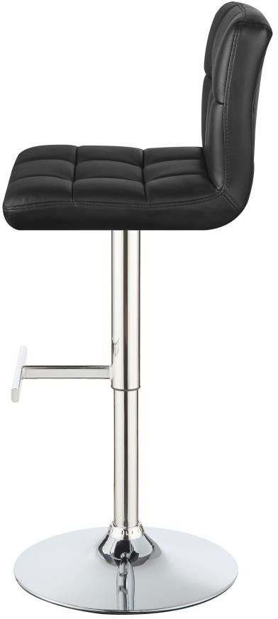 Coaster® Lenny 2-Piece Chrome/Black Adjustable Height Stools-5