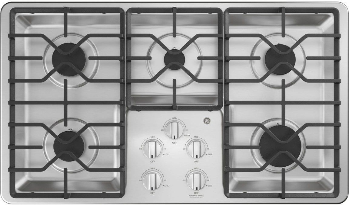 GE® 36" Stainless Steel Built-In Gas Cooktop