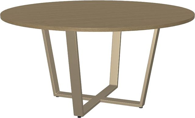 Amisco Customizable Ellington Thermo Fused Laminate Round Dining Table Top with Metal Base-1