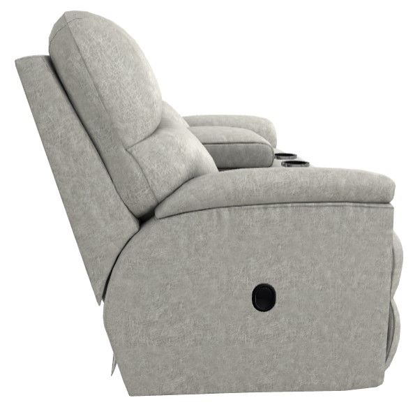 La-Z-Boy® Trouper Dove Manual Reclining Loveseat with Console-2