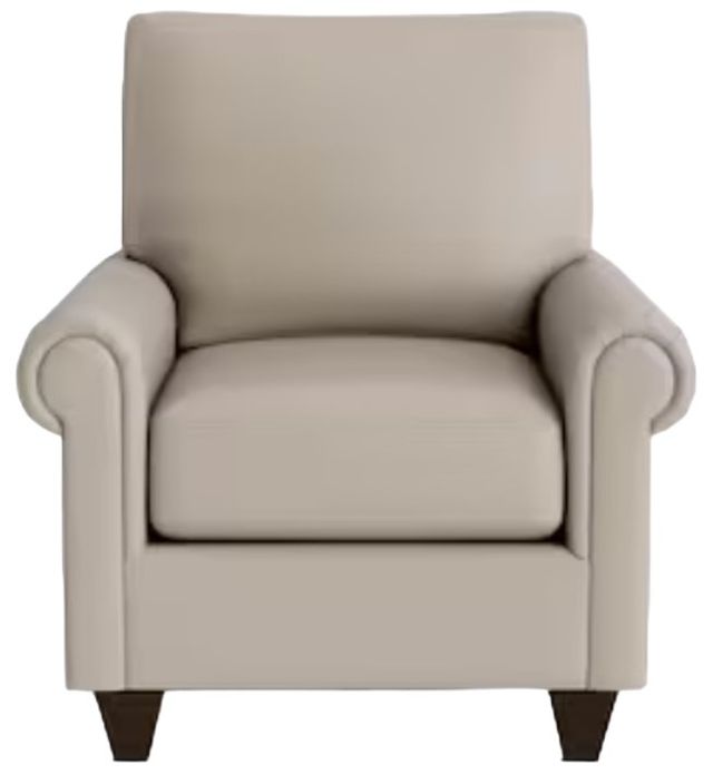 Bassett® Furniture Customizable Benchmade Premier Leather Panel Arm Accent Chair-1