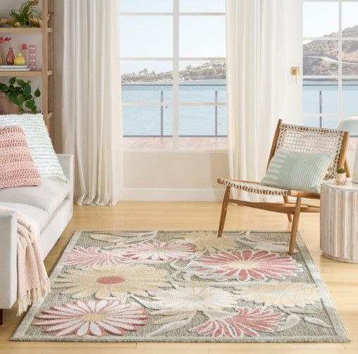 Nourison Home™ Aloha Sage Rose 5'x8' Style 1 Area Rug-1