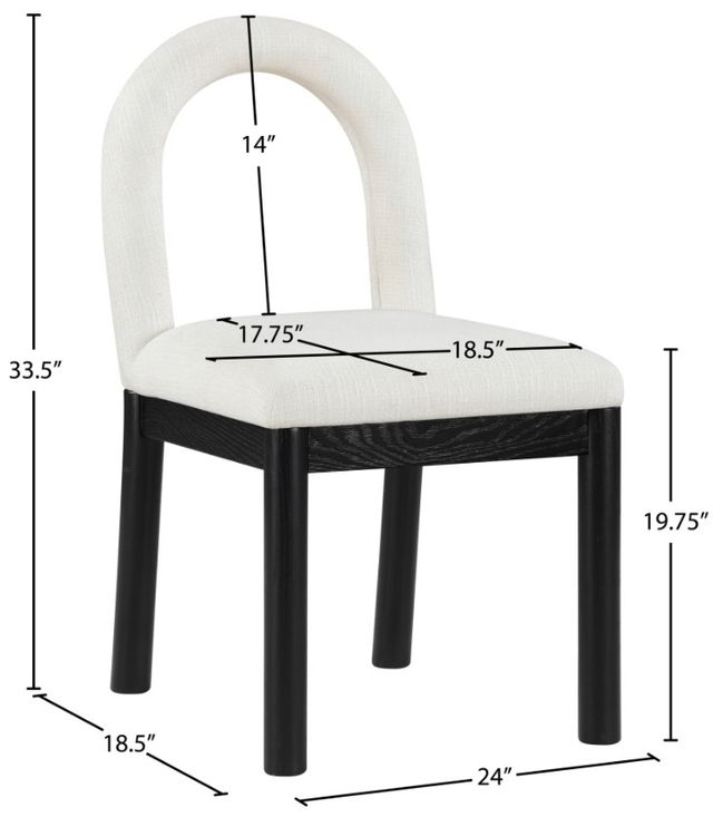Meridian Furniture Conrad Cream/Black Upholstered Dining Chair-4