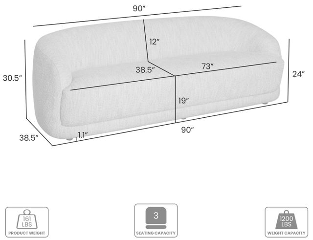 Armen Living Figueroa Snow Fleck Sofa-1