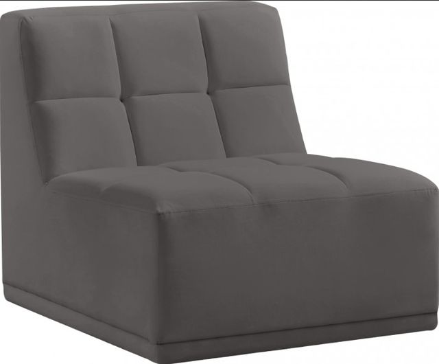 Meridian Furniture Relax Grey Velvet Modular Armless Chair-0