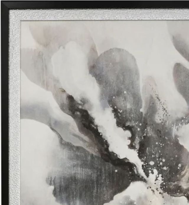 StyleCraft Subtle Glam Dark Gray/Light Gray/White Framed Print-1