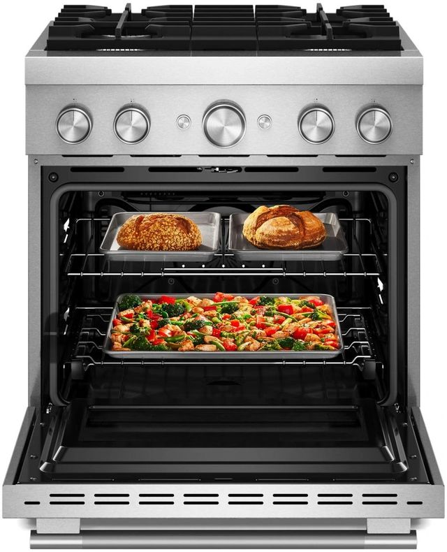 KitchenAid® 30" Stainless Steel 4 Burner Pro Style Dual Fuel Range with No Preheat Air Fry Mode-3