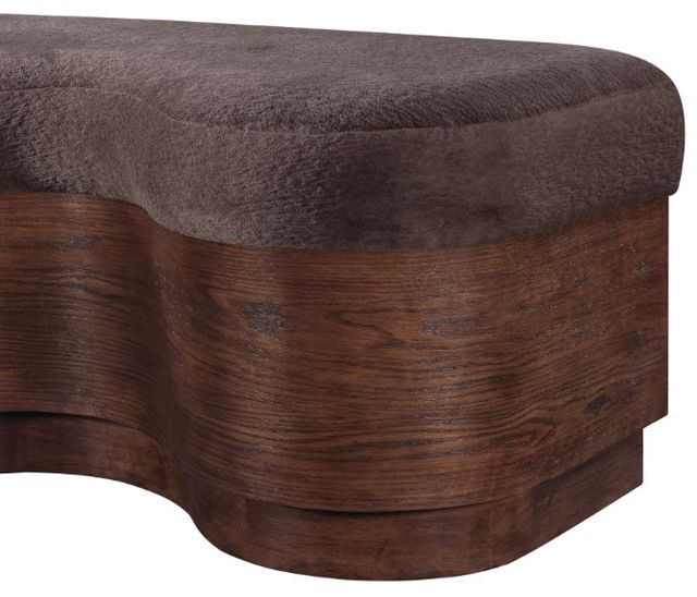 Meridian Furniture Savoy Brown/Walnut Upholstered Bench-3