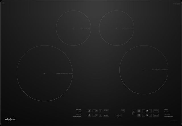 Whirlpool® 30" Black Induction Cooktop with WipeClean™ Coating -0
