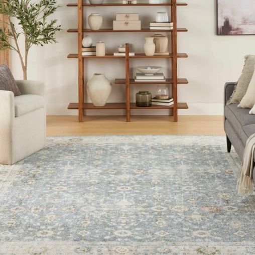 Nourison Home™ Astra Machine Washable Teal Beige 5'x7' Area Rug-3