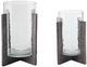 Signature Design by Ashley® Garekton 2-Piece Clear/Pewter Candle Holder-1