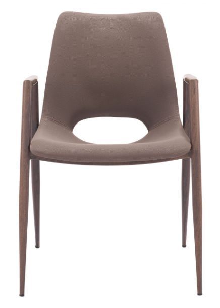 Zuo® Modern Desi Brown/Walnut Dining Arm Chair-2