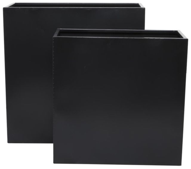 Deco Marche 2-Piece Black Metal Planter Set-1