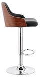 Armen Living Asher Black/Chrome Adjustable Bar Stool-1