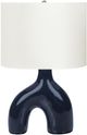 Monarch Specialties Inc. Blue Ceramic Table Lamp with Ivory Shade-0