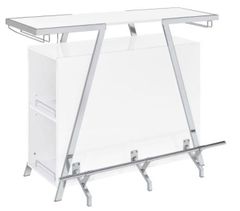 Coaster® Araceli Chrome/White Bar Wine Cabinet