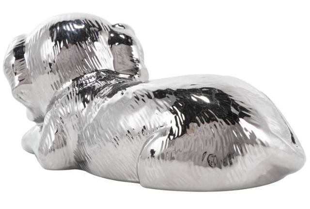 Deco Marche Silver 5" Ceramic Dog Sculpture-2